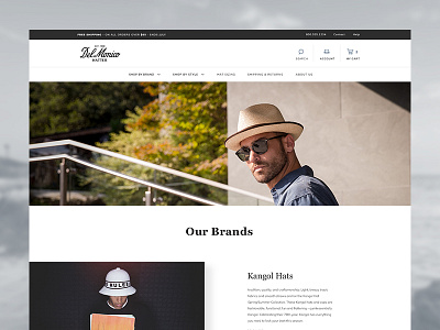 Hatter Storefront design ecommerce hats layout minimal type typography ui ux web website