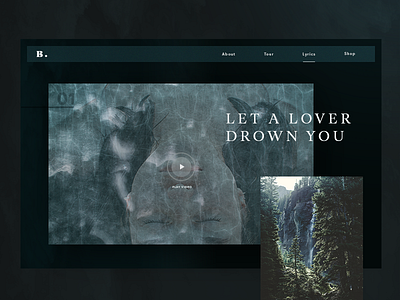 Let A Lover Drown You design ecommerce layout lyrics music nature photography ui ux web website