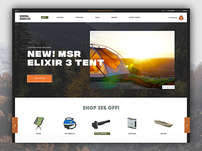 General Goods Co. camping design grid layout type typography ui ux web