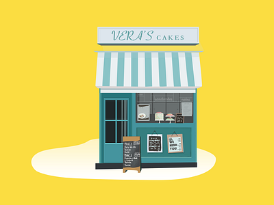 Cake Shop design flat icon illustration vector
