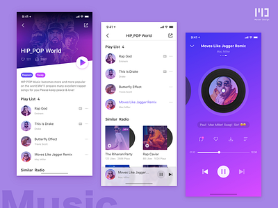 Music APP colorful design hip pop