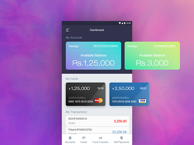 App Design android app banking bankingapp colors gradients ios mobileapp