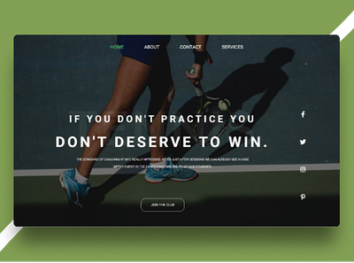Tennis Sports Web Design club coaching courts game homepage player sports tennis tennisstore training webdesign webpage