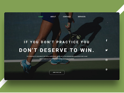 Tennis Sports Web Design