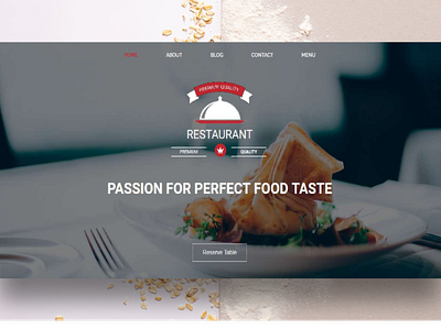 Restaurant Web Page breakfast chef dining dinner eat food homepage hotel lunch restaurant seafood webdesign webpage