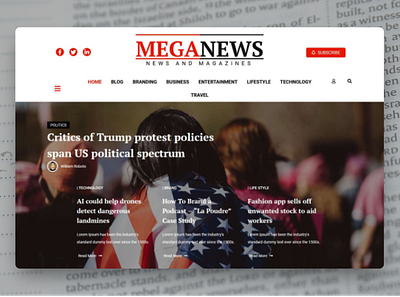 Mega News Blog, Articles, Magazines Web Design article articles blog blog articles magazine meganews news newspaper