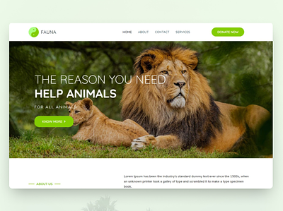 Fauna Wildlife Web Design animal animal care animal protection fauna jungle safari wildlife zoo