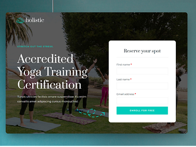Online Yoga Course Lead Generation Optin Page
