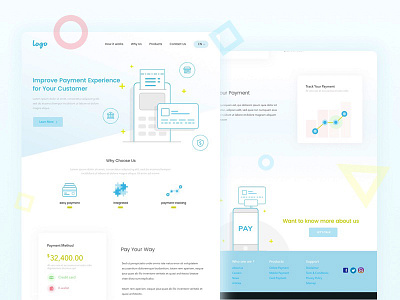 Landing Page for Payment System landing page payment ui ux website