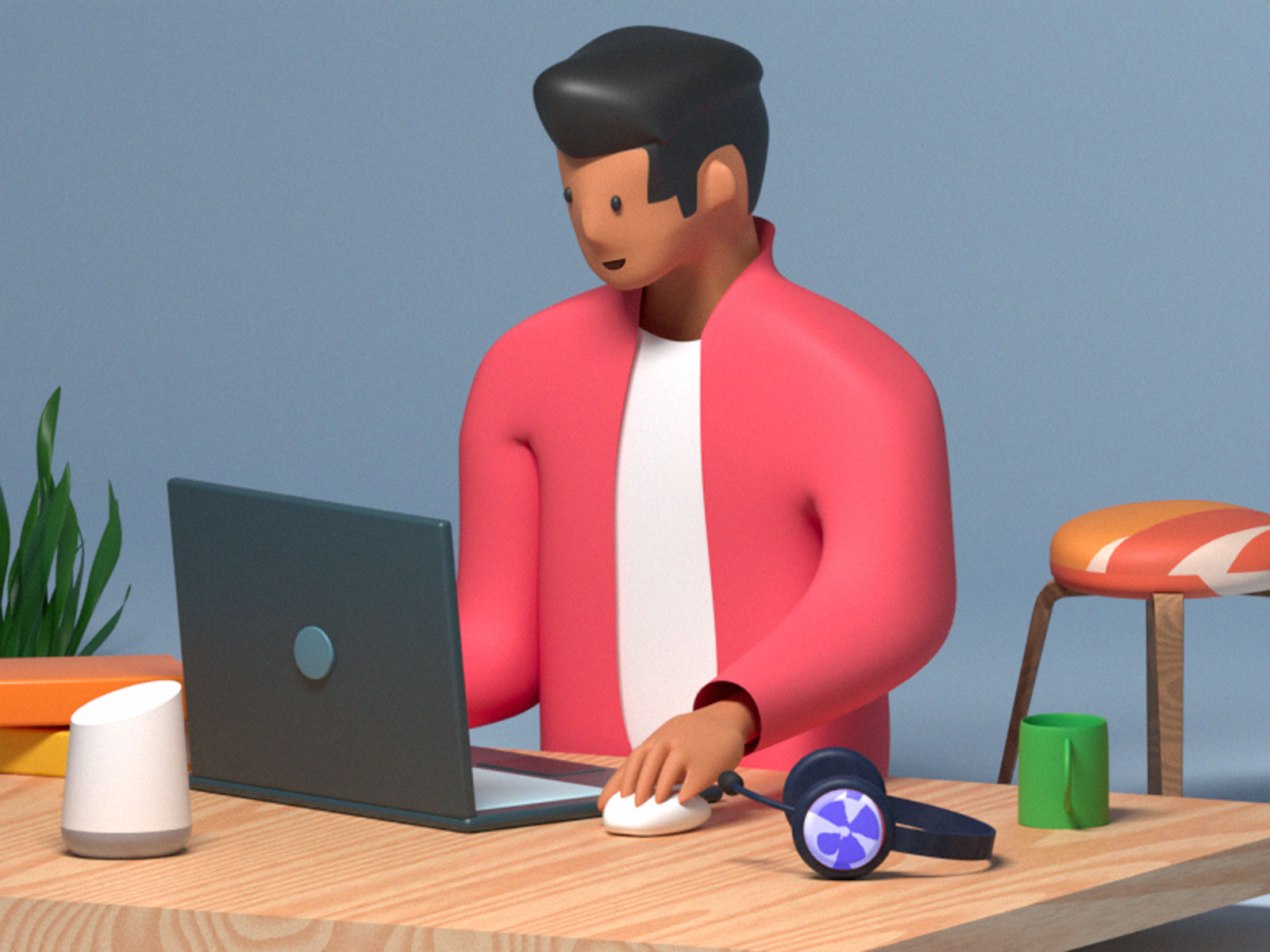 Guy with laptop by srinivas.design on Dribbble