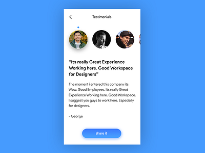 Testimonials appdesign design designer mobile ui ux