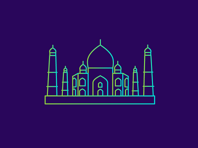 Seven wonders of world: The Taj mahal design gradient graphicdesign icon india light lineart logo tajmahal