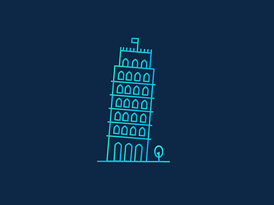 Seven wonrders of world: Tower of pisa design gradient graphicdesign icon india light lineart logo tajmahal