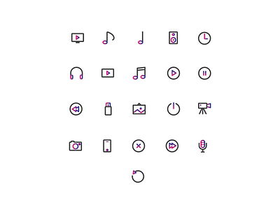 Media icon set