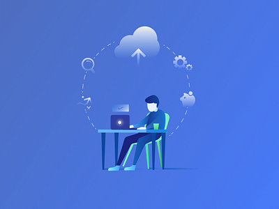 Manage and upload in cloud cloud design illustration uiux workplace