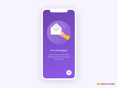 Emptystates illustration emptystates hand illustration iphonex mail message nomessage purple