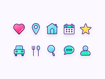 Freebie: Colored Icon with stroked colors icons iconset storke