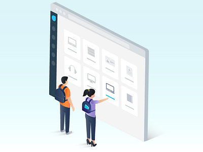 Isometric illustration for education