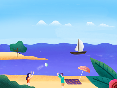 beach beach design illustration landscape