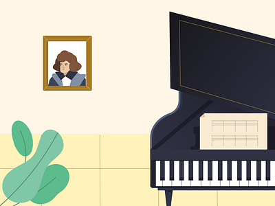 Lonely piano design illustrations instrumentals musical piano