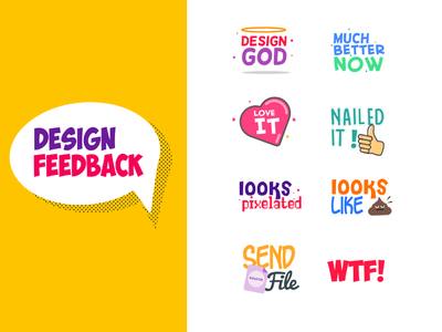 imessage sticker pack for designer's feedback