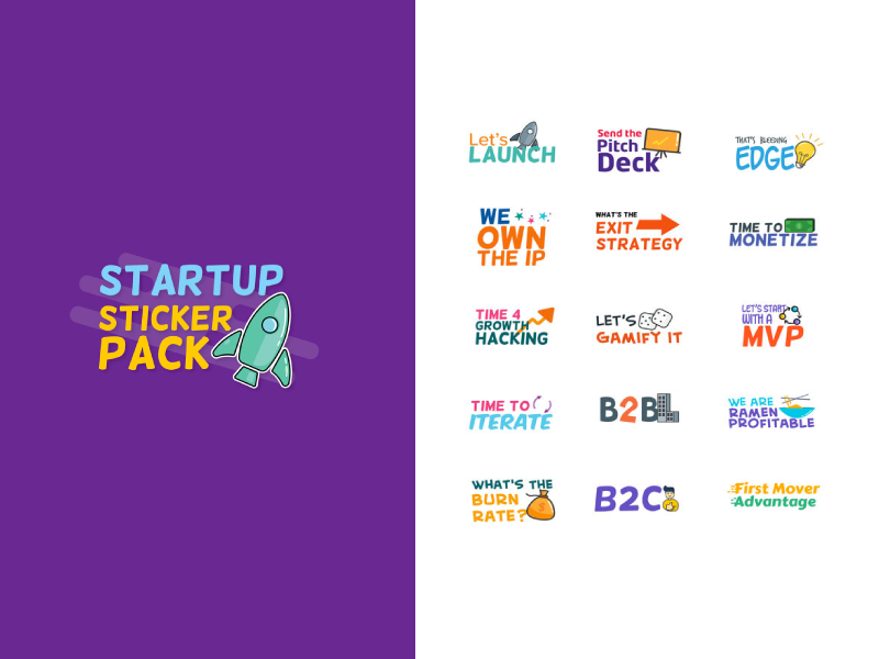Startup sticker pack by srinivas.design on Dribbble