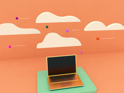 cloud laptop cinema4d designer illustration laptop