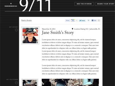 911 Memorial ui web design
