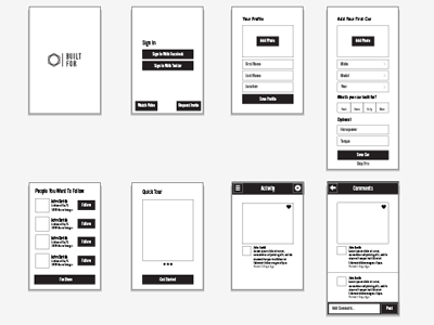 App Initial Wireframes
