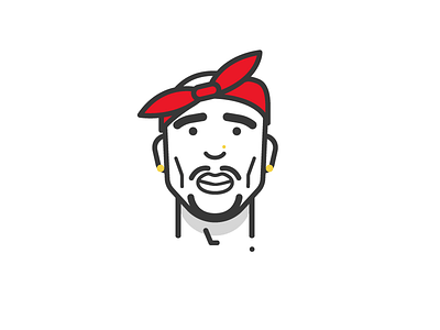 Tupac. 2pac bandana hip hop line rap red red bandana tupac vector