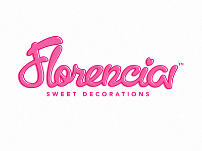 Florencia bubblegum calligraphy candy decorations dessert table logo logotype pink sweet type typography vector