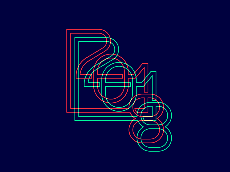 2018 Monogram 2018 design gif illustrator lettering monogram overlay type typography