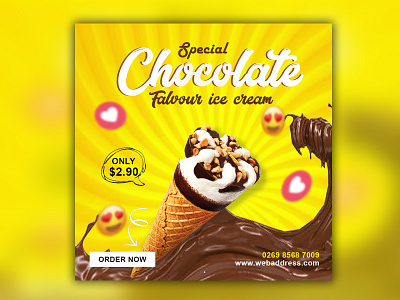Ice-Cream Banner banner design design graphic design instagram logo post design socialmedia