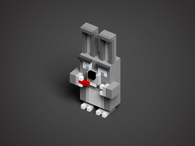Hungry Rabbit 3d cartoon game art pixel art voxel voxel art