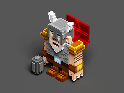 Thor 3d cartoon character game art pixel art voxel voxel art