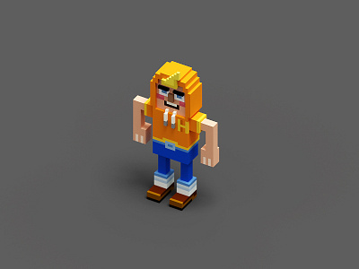 Bully cartoon character game art mobile games voxel voxel art