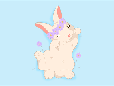 Little Bunny Wink bunny conejo cute design illustration vector wink