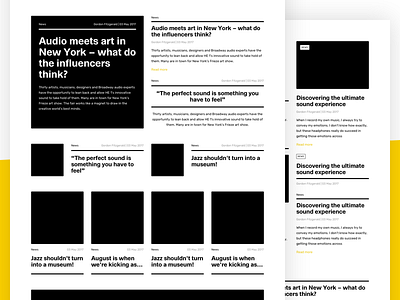 Ui Kit News Page clean grid instrument kit minimal music news simple store ui ux web