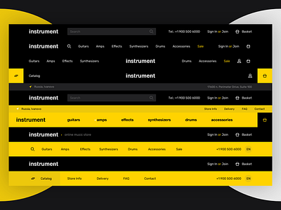Ui Kit Navbar clean grid instrument kit menu minimal music simple store ui ux web