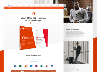 Microsoft: Office 365 365 concept landing microsoft office redesign windows