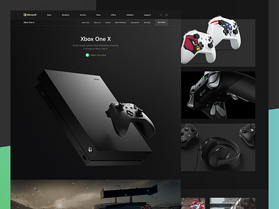 Microsoft: Xbox One X black concept dark game landing microsoft one redesign x xbox