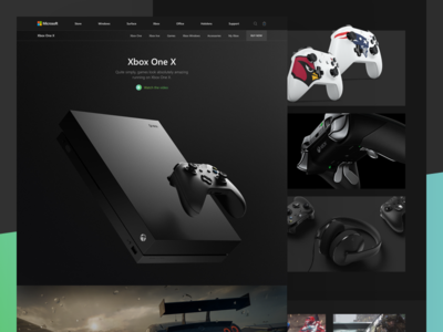 Microsoft: Xbox One X black concept dark game landing microsoft one redesign x xbox