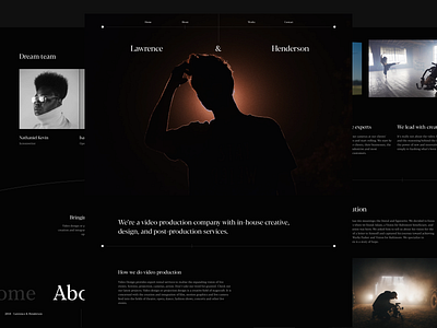 Video Design: About page clean concept dark grid minimal simple ui video background web