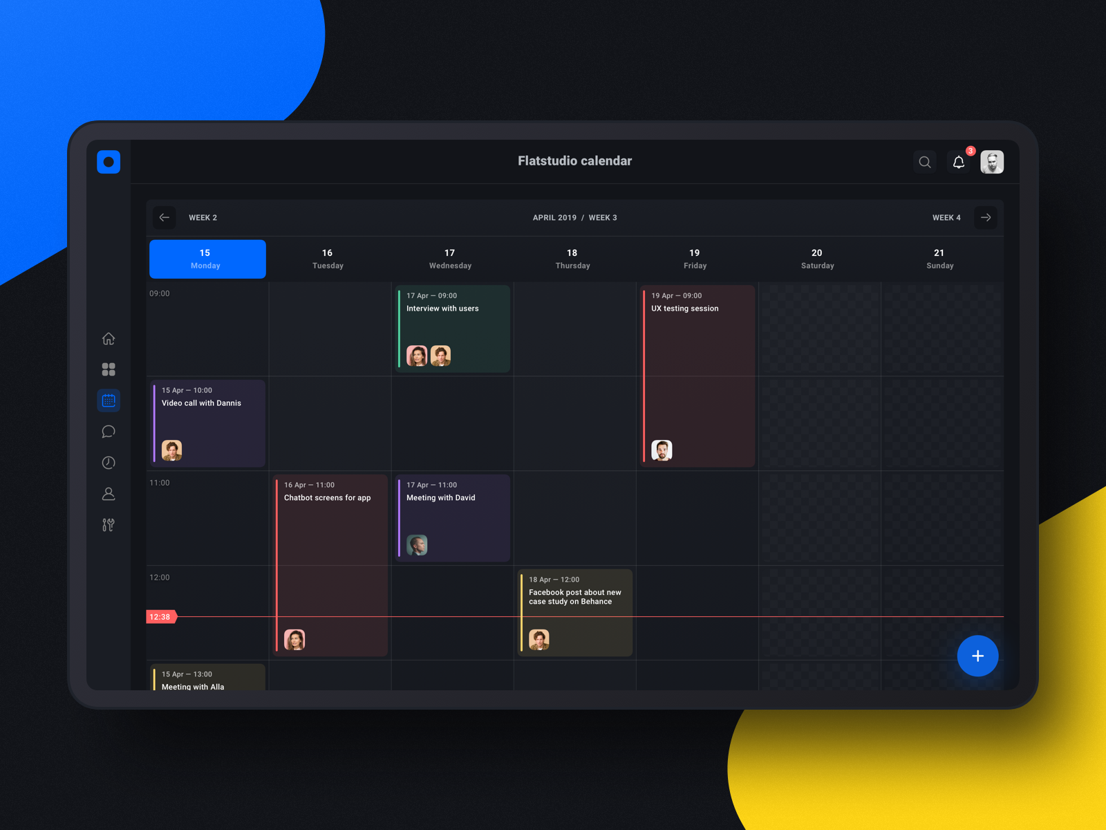 Project management tool: Calendar by ALEXEY FMNH for Flatstudio on Dribbble