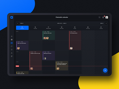 Project management tool: Calendar calendar dark dashboad data meetings planning product design project management tool task app team time line ui