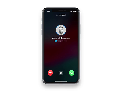 Telegram iOS: Incoming Call animation app audio call chat clean incoming call ios messenger simple telegram ui voice calling