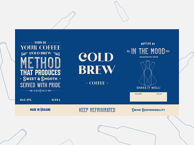 label for "Cold Brew Coffee" branding coffee cold brew graphic graphic design identity illustration label logo typography ukrainian