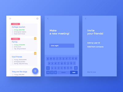 Your meeting management app application appointment arangement balance friend meeting ui