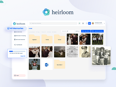 heirloom.cloud - digitizing that's easy, fast and safe! branding cloudapp design digitalstorage figma landingpage webapp webpage