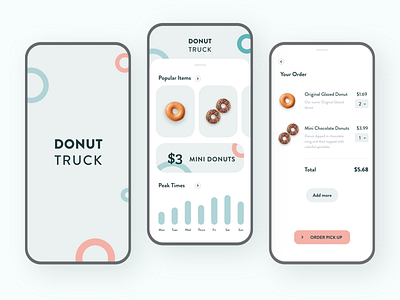 🍩 Donut Truck App adobe xd android app clean colors design figma ios minimal mobile ui ux visual design